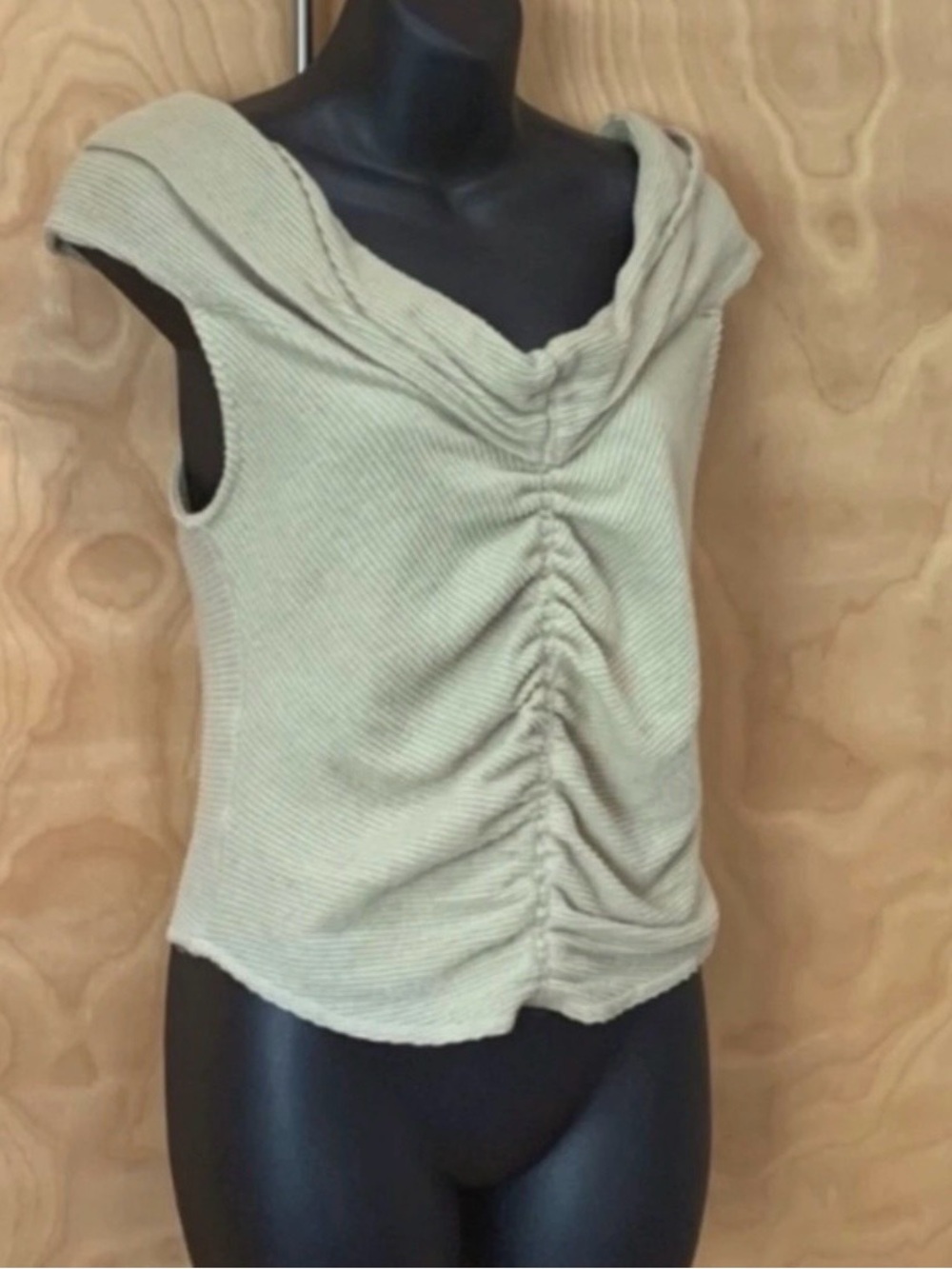 Free People Sage Ruched Sleeveless Knit Tank size L